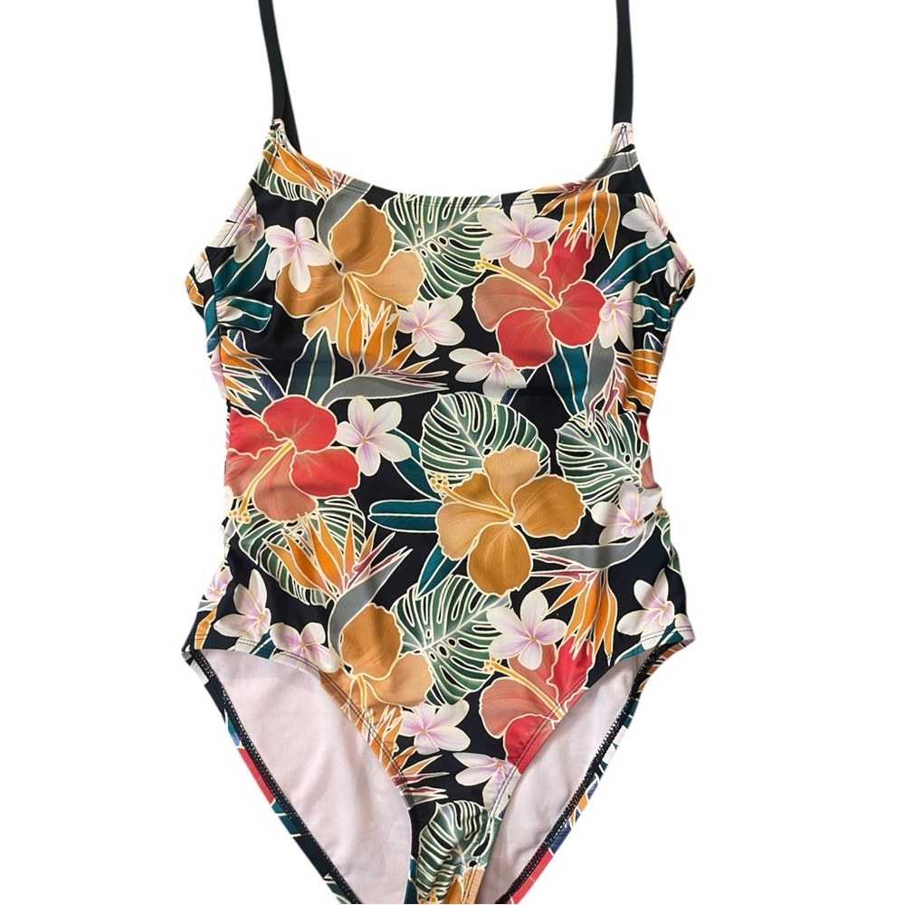 Hurley UPF 50+ Stretch Midweight One Piece Women’s Swimsuit, Black Multi Size M